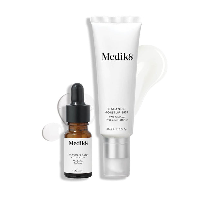 Medik8 Balance Moisturise & Glycolic Acid Activator 50ml – Mattifying Moisturiser & AHA Treatment