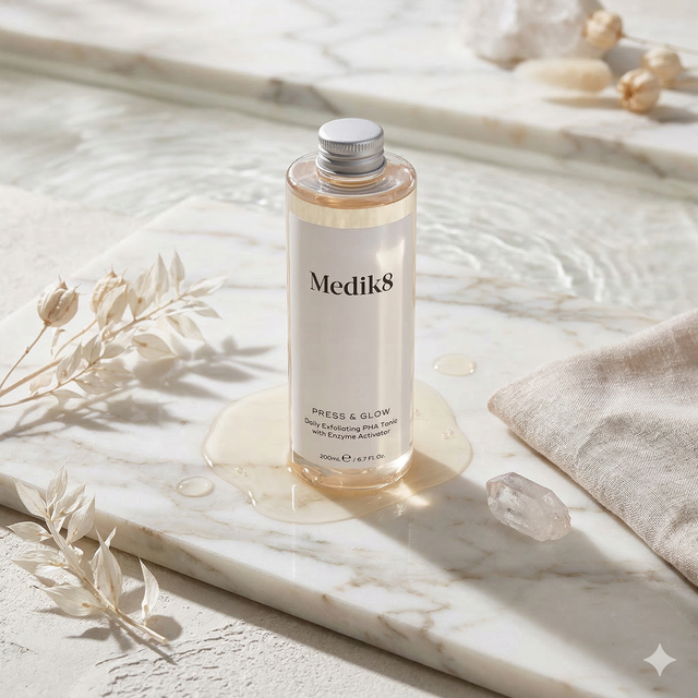 Medik8 Press & Glow Refill 200ml – PHA Gentle Daily Exfoliating Toner