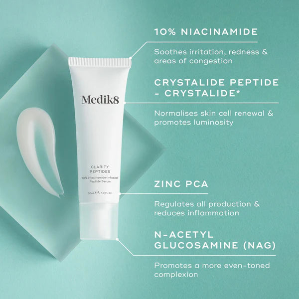 Medik8 Clarity Peptides Serum 30ml – Niacinamide Blemish Control & Brightening Serum