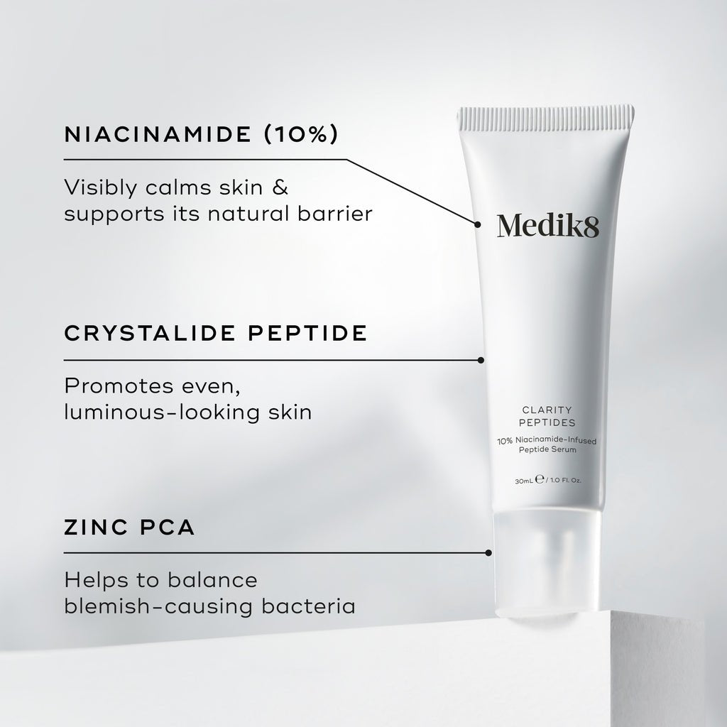 Medik8 Clarity Peptides Serum 30ml – Niacinamide Blemish Control & Brightening Serum