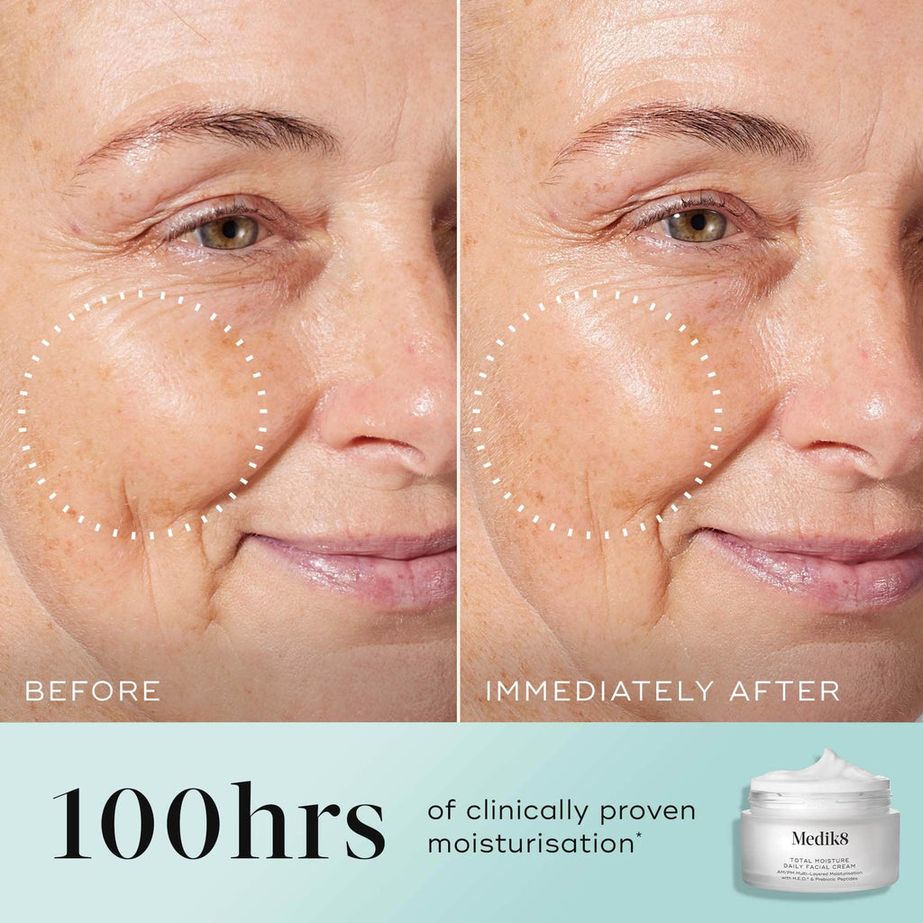 Medik8 Total Moisture Daily Facial Cream 50ml – Fragrance-Free 100-Hour Hydrating Moisturiser