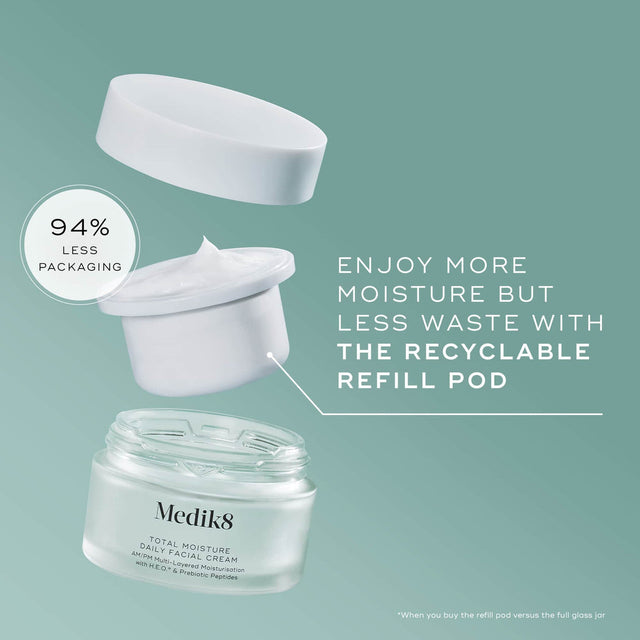 Medik8 Total Moisture Daily Facial Cream Refill 50ml – 100-Hour Hydrating Moisturiser