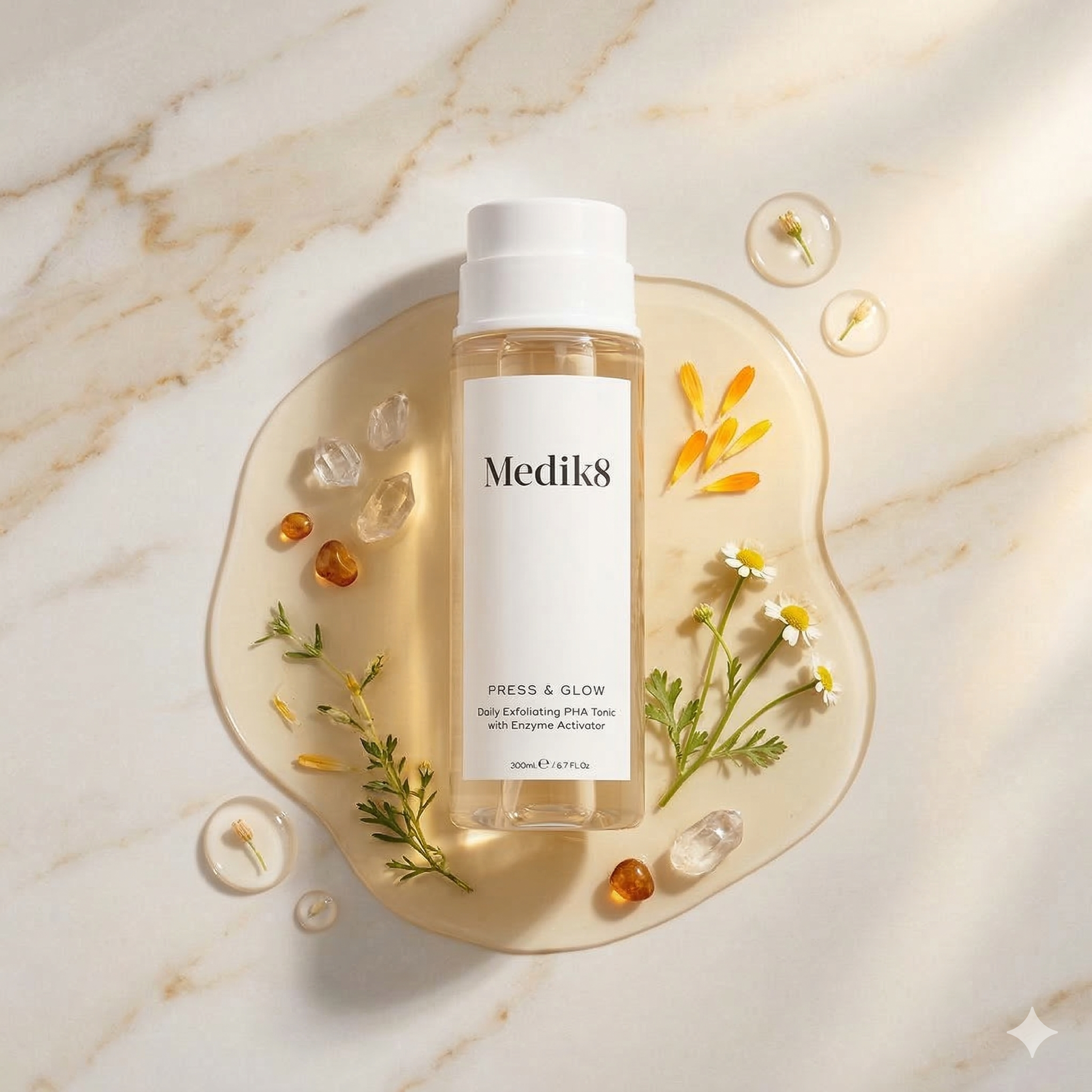 Medik8 Press & Glow 200ml – PHA Hydrating Daily Exfoliating Toner