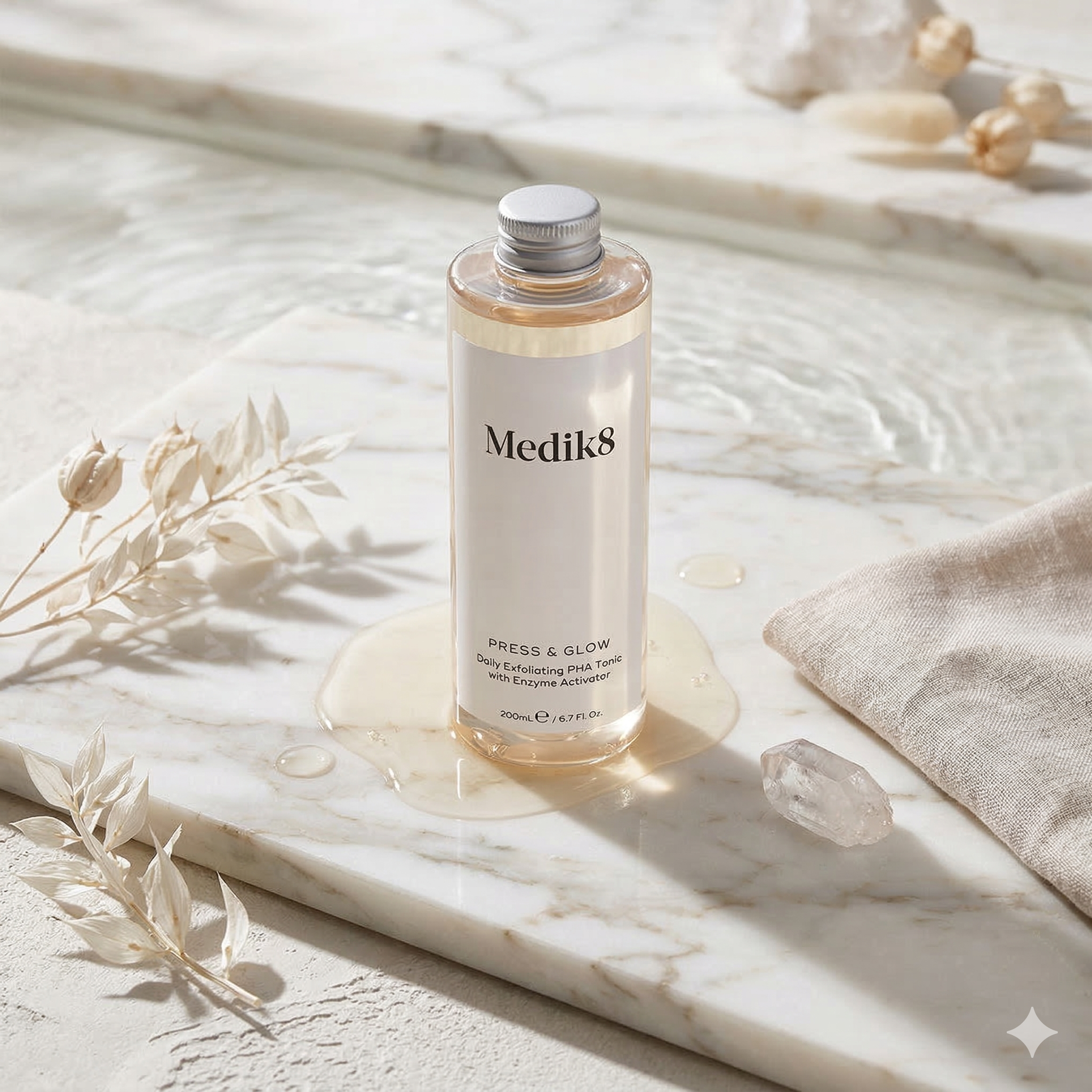 Medik8 Press & Glow Refill 200ml – PHA Gentle Daily Exfoliating Toner