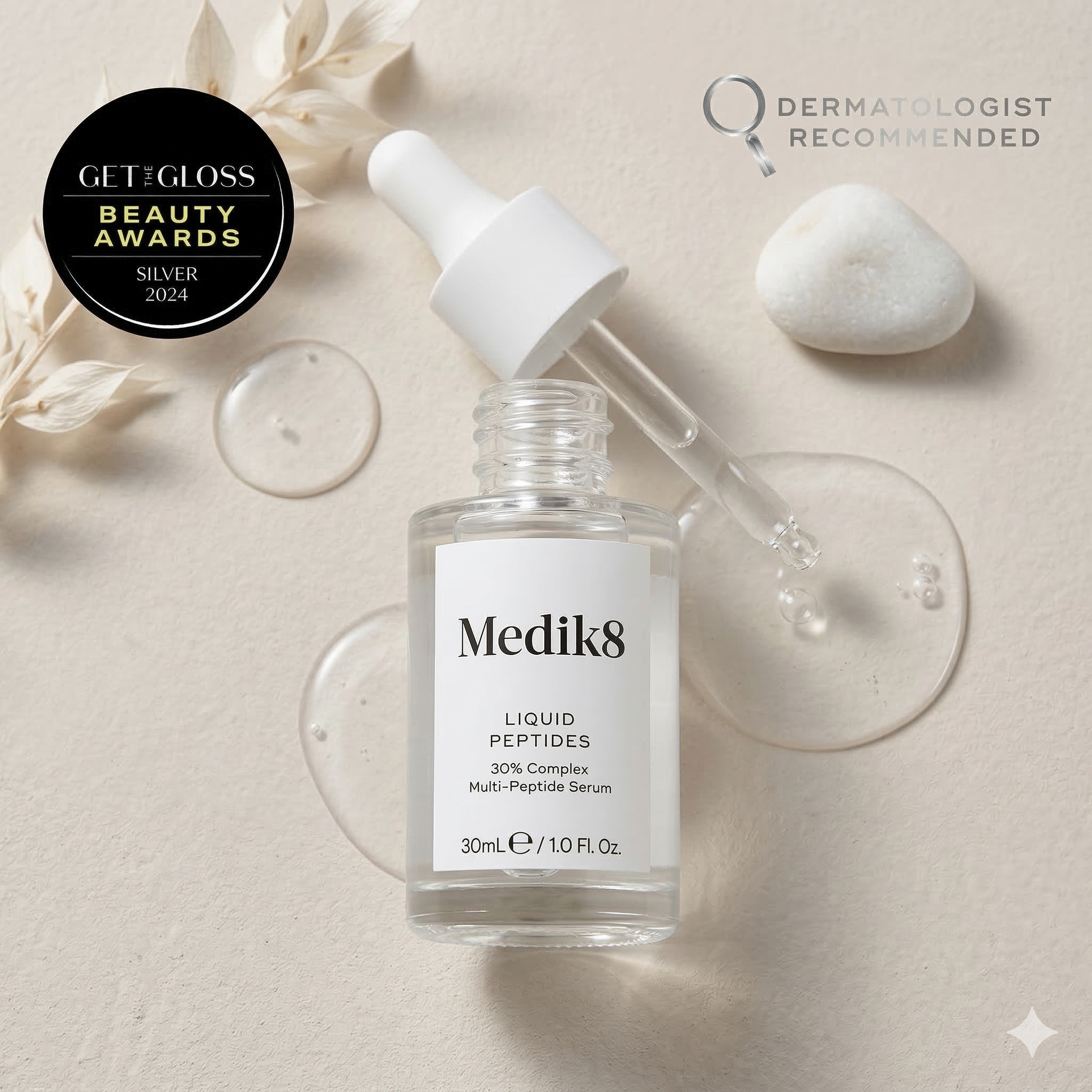 Medik8 Liquid Peptides 30ml – 10-Peptide Anti-Ageing Serum for Fine Lines