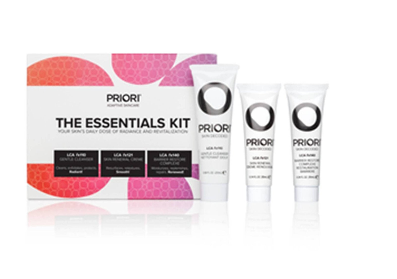 Priori THE ESSENTIALS KIT (Gentle Cleanser, Skin Renewal Crème, Barrier Restore), 20/10/10 ML