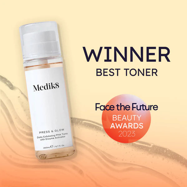 Medik8 Press & Glow 200ml – PHA Hydrating Daily Exfoliating Toner