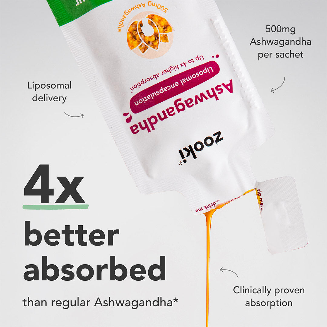 Zooki Liposomal Ashwagandha KSM-66 Passion Fruit liquid sachets