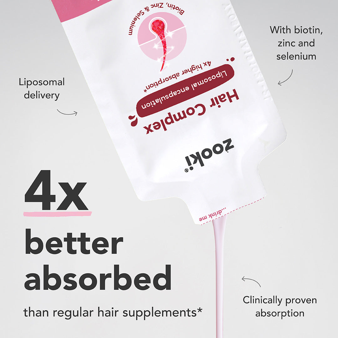 Zooki Liposomal Hair Complex Raspberry liquid sachets
