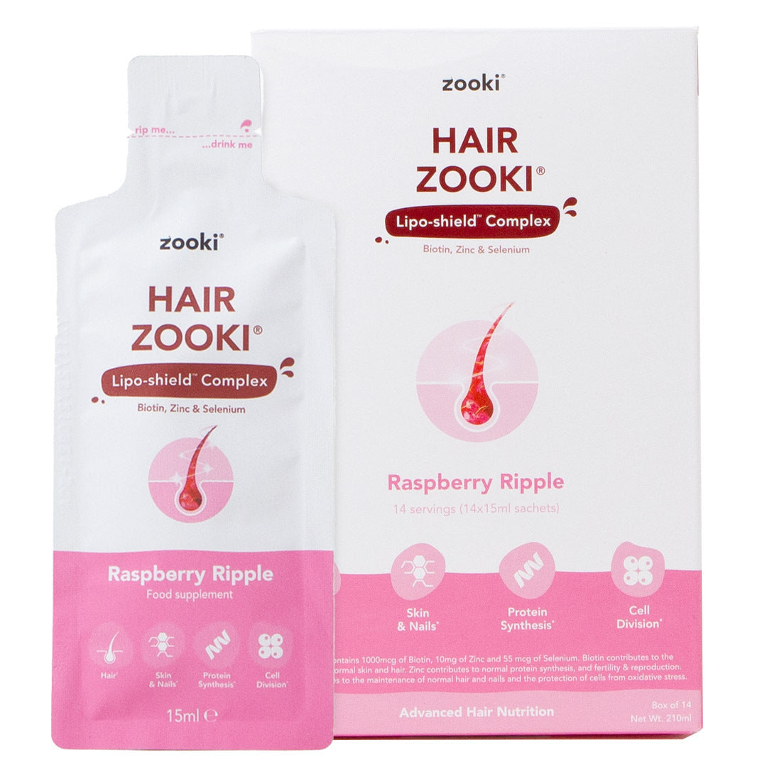 Zooki Liposomal Hair Complex Raspberry liquid sachets