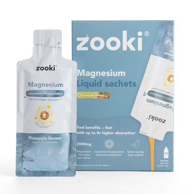 Zooki Liposomal Magnesium Bisglycinate 2,000mg Pineapple liquid sachets