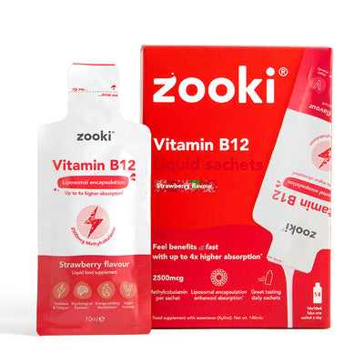 Zooki Liposomal Vitamin B12 2,500mcg Strawberry liquid sachets