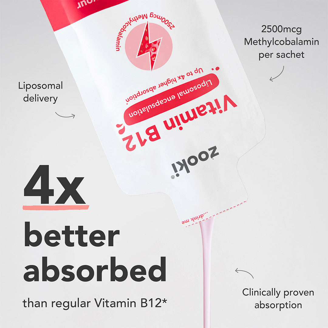 Zooki Liposomal Vitamin B12 2,500mcg Strawberry liquid sachets