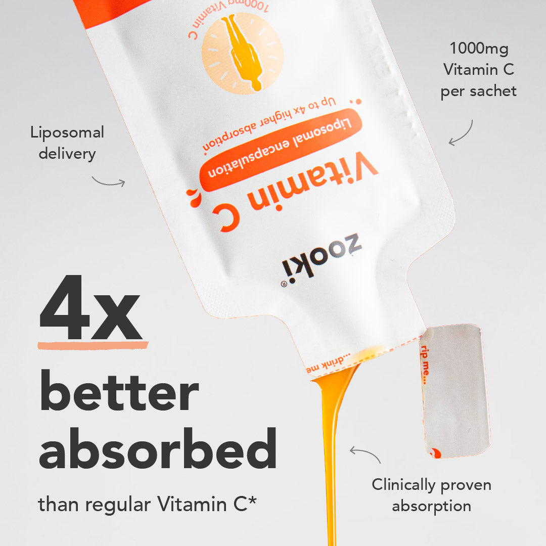 Zooki Liposomal Vitamin C 1,000mg Citrus Orange liquid sachets