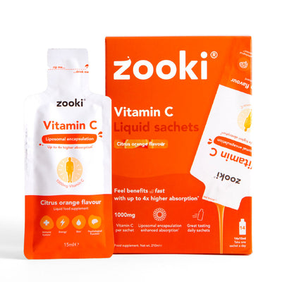 Zooki Liposomal Vitamin C 1,000mg Citrus Orange liquid sachets