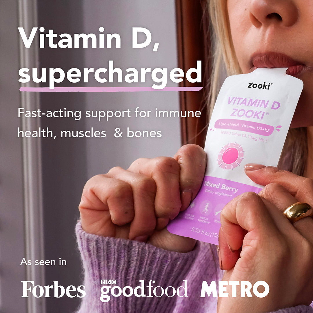 Zooki Liposomal Vitamin D3 + K2 3,000iu Mixed Berry liquid sachets