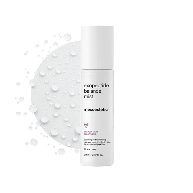 mesoestetic exopeptide balance mist 80ml, cooling biphasic facial toner for menopausal skin