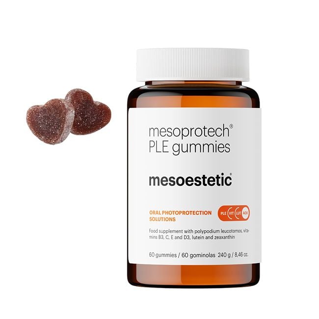 mesoestetic mesoprotech PLE gummies, 60 sunscreen gummies with polypodium leucotomos
