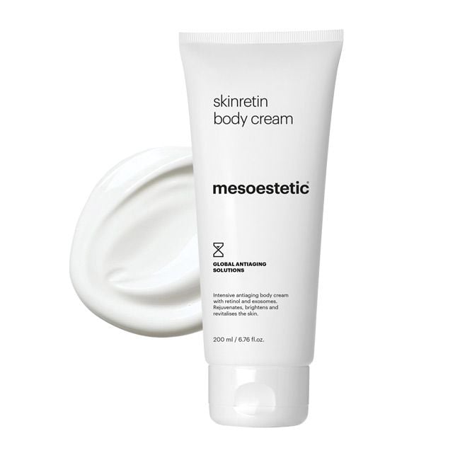 mesoestetic skinretin body cream 200ml, anti ageing body cream with retinol and exosomes