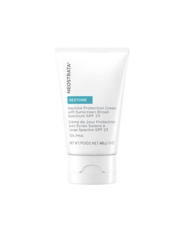 Our non-greasy daytime moisturiser both reduces visible signs of ageing and helps protect against further damage to the skin. Gluconolactone restores and strengthens the skin’s protective barrier, helping to calm irritated skin and reduce redness, while broad spectrum sunscreen defends against future photodamage. Potent antioxidants, including Chardonnay Grape Seed Extract, Gluconolactone and Lactobionic Acid, scavenge harmful free radicals and inhibit elastase to help promote youthful skin and elasticity. Oil-free Fragrance-free Non-comedogenic Non-acnegenic 8% Gluconolactone 2% Lactobionic Acid Chardonnay Grape Seed Extract UVA/UVB Sunscreen