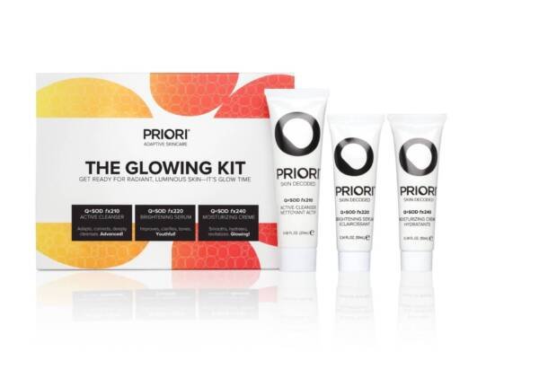 Priori THE GLOWING KIT (Active Cleanser, Brightening Serum, Moisturizing Creme), 20/10/10 ML